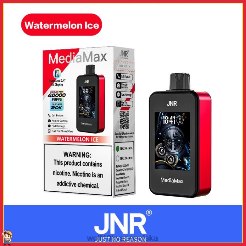 JNR MediaMax zadycha 40 tys lód arbuzowy 822PZ18 Jnr Vape Flavours